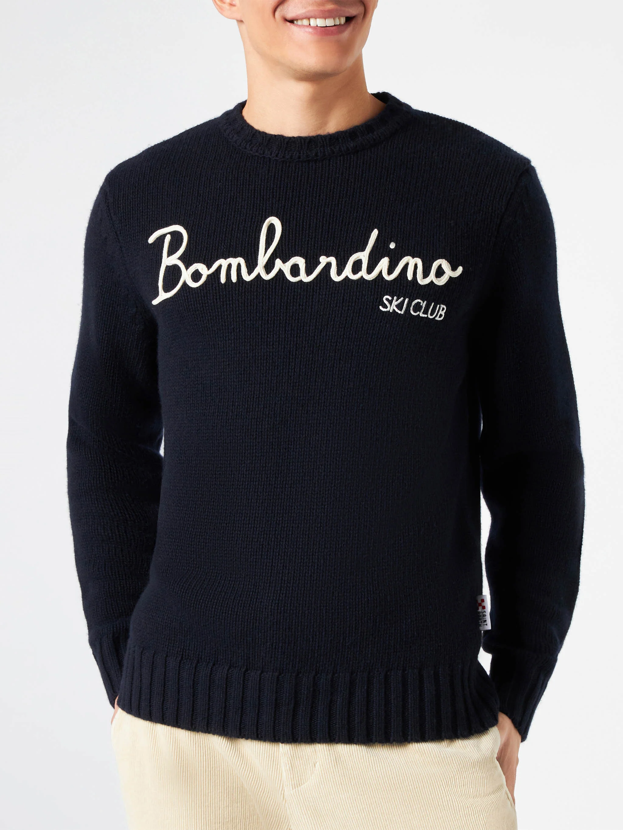 Geborduurde trui van kasjmierblend van Bombardino Ski Club