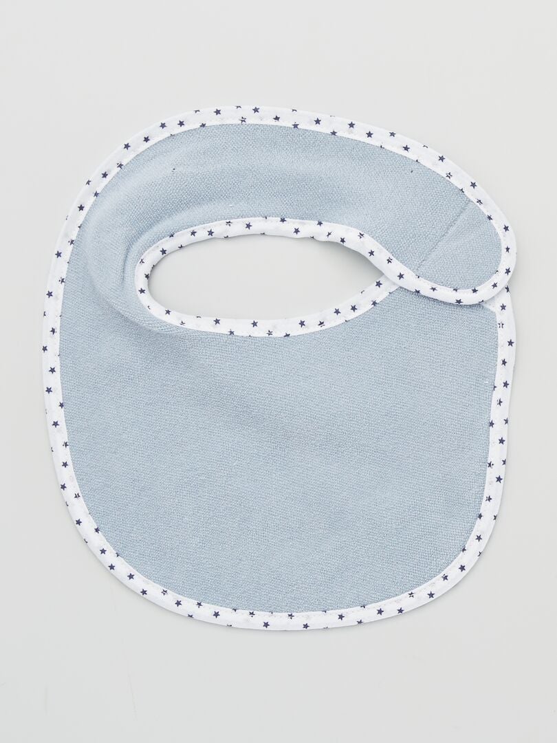 Set van 7 badstof slabbetjes met afscheurranden - BLAUW
