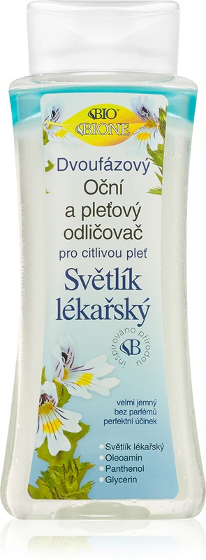 Bione Cosmetics Eyebright divfāžu kosmētikas noņēmējs sejai un acu zonai