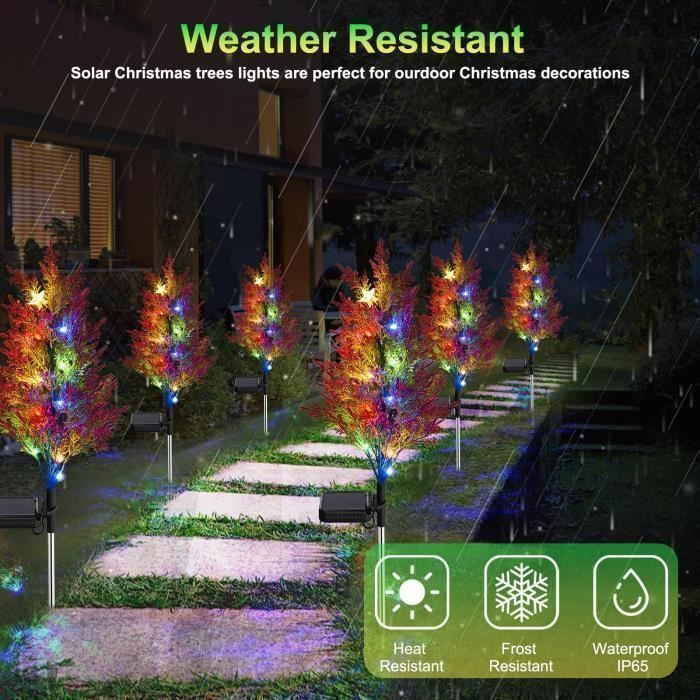 Set van 4 buitenlampen op zonne-energie, kleurrijke LED-lampjes, waterdicht, voor gazon, terras, cadeau, Halloween, kerstdecoratie