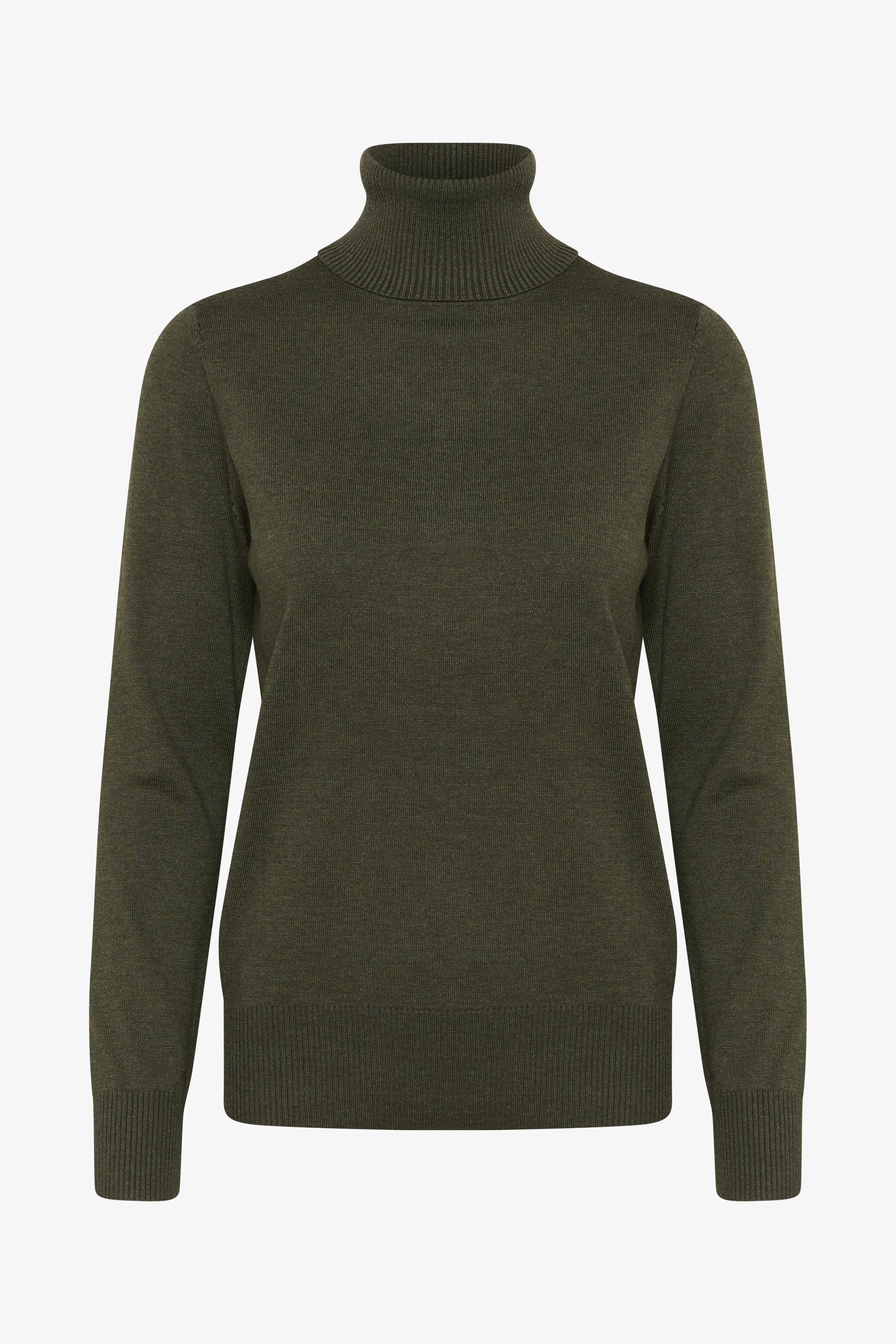 Pull Saint Tropez à col roulé - vert armée chiné