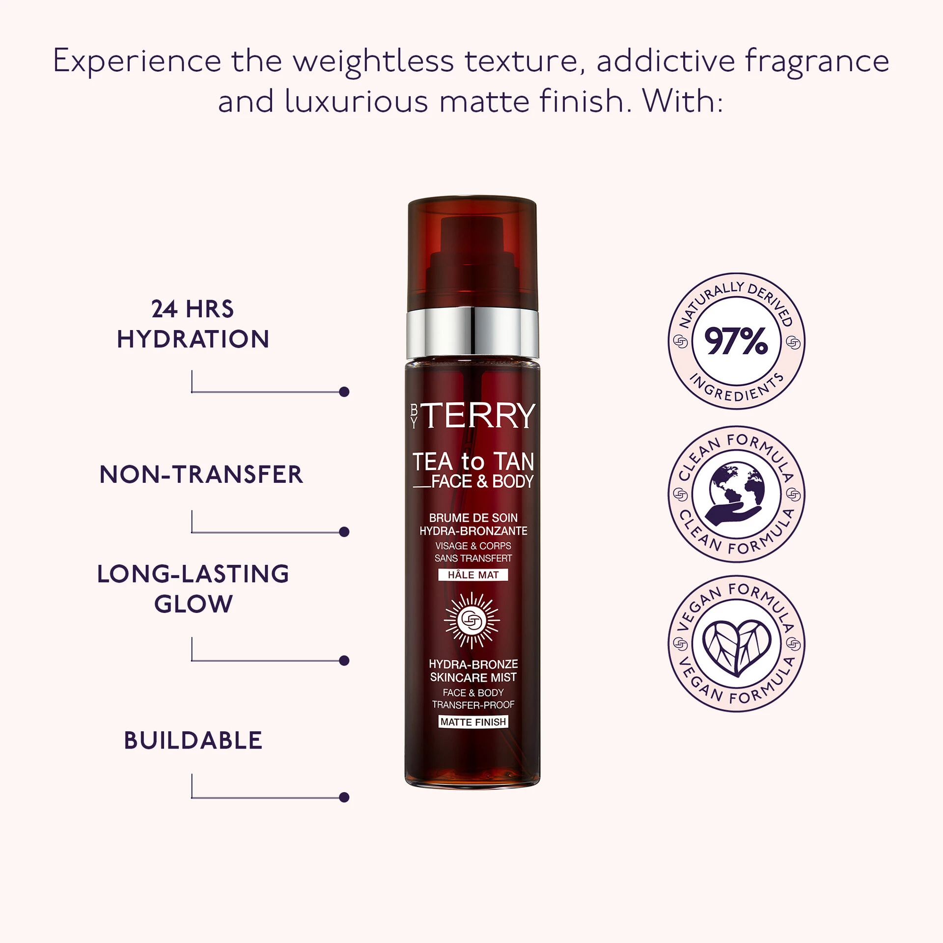 Ceai pentru bronzare față și corp - Finisaj mat 100 ml - De la Terry