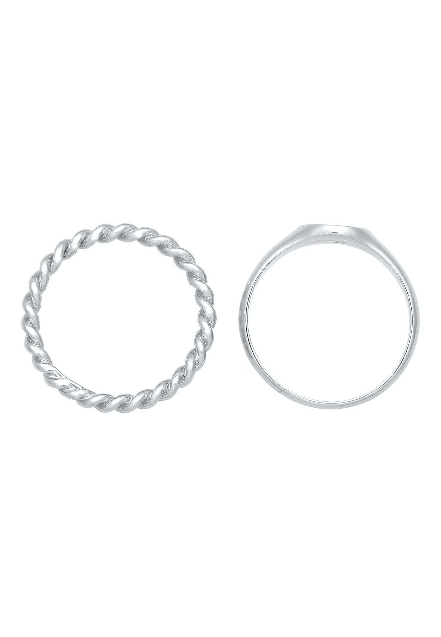 Elli Bague à chevalière pour dames Duo Basic Trend en argent 925