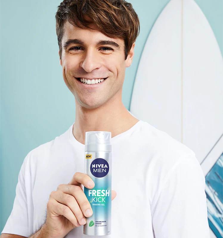 Gel de barbear NIVEA MEN Fresh Kick para homens