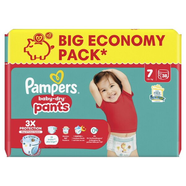 Pampers Baby-Dry Pants Size 7 Diaper Pants<br>Size 7 (15+kg), 38 pieces