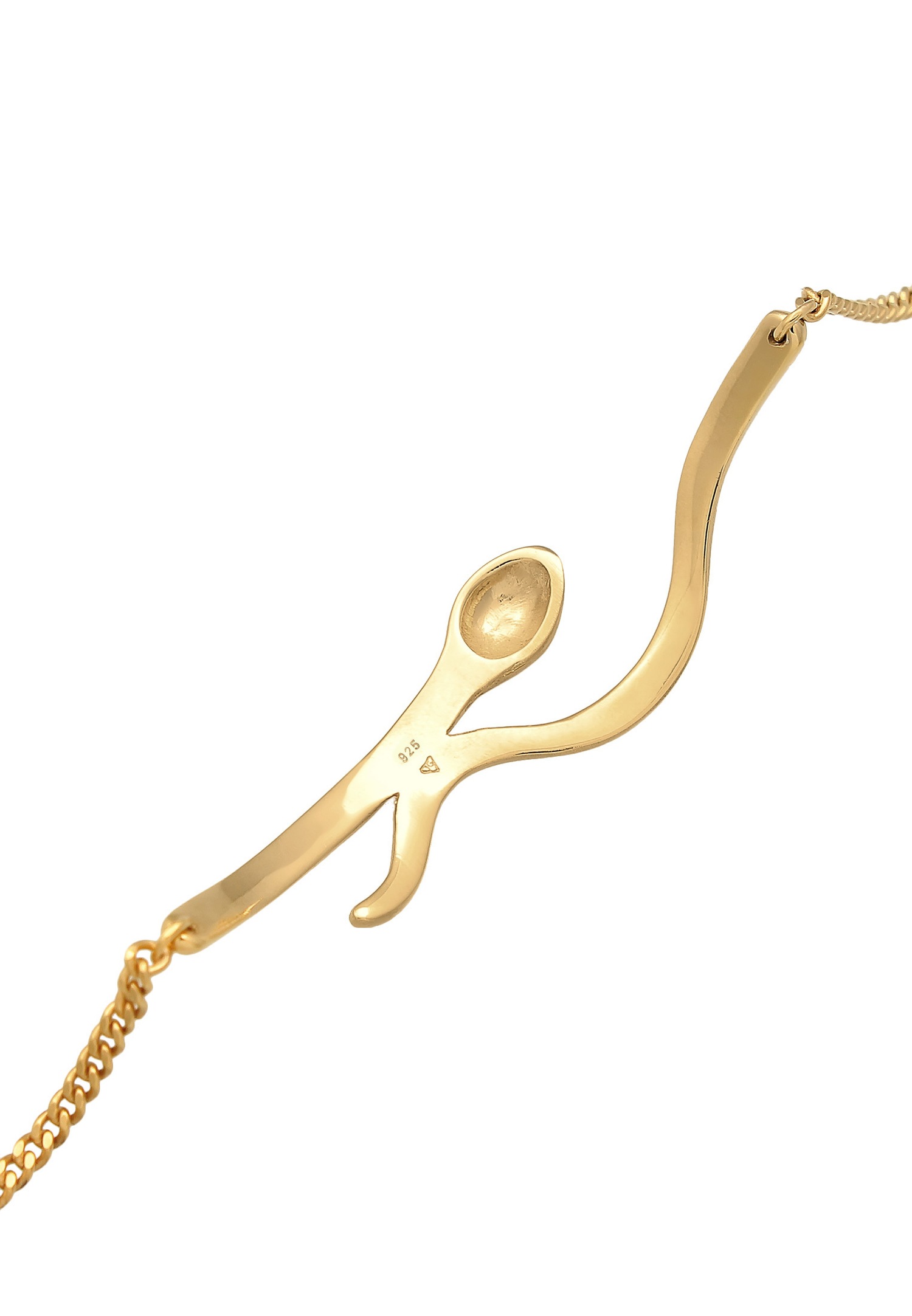 Elli Femmes Snake Curb Chain Boho Trend Ajustable en Argent Sterling 925 Plaqué Or