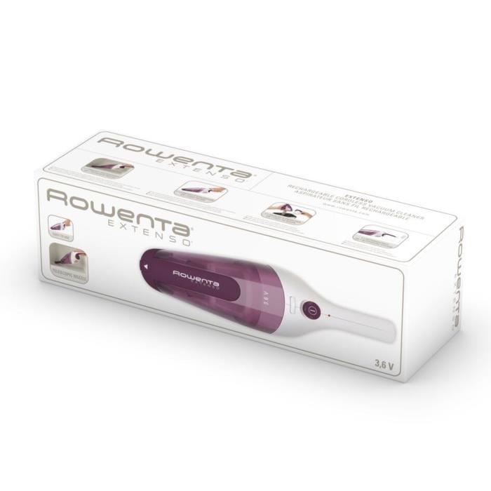 ROWENTA Aspirateur à main Extenso AC232001, Sans fil, Autonomie 10 min, Bac à poussière 350 ml