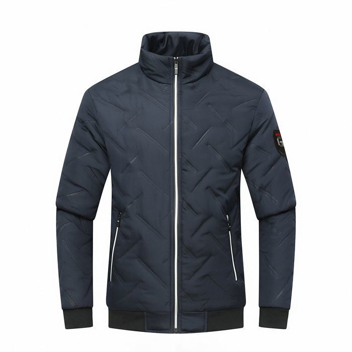 Funmoon Men's Fashion Autumn Winter Casual Pocket Button Cotton Padded Jacket Top Coat Down Jacket