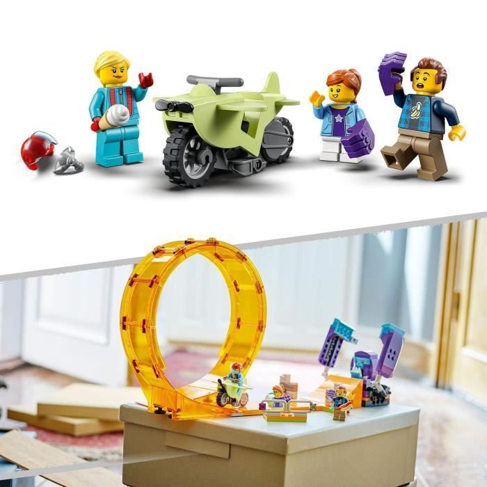 LEGO 60338 City Stuntz Il giro della scimmia, personaggi stuntman, moto acrobatica giocattolo, bambini dai 7 anni in su
