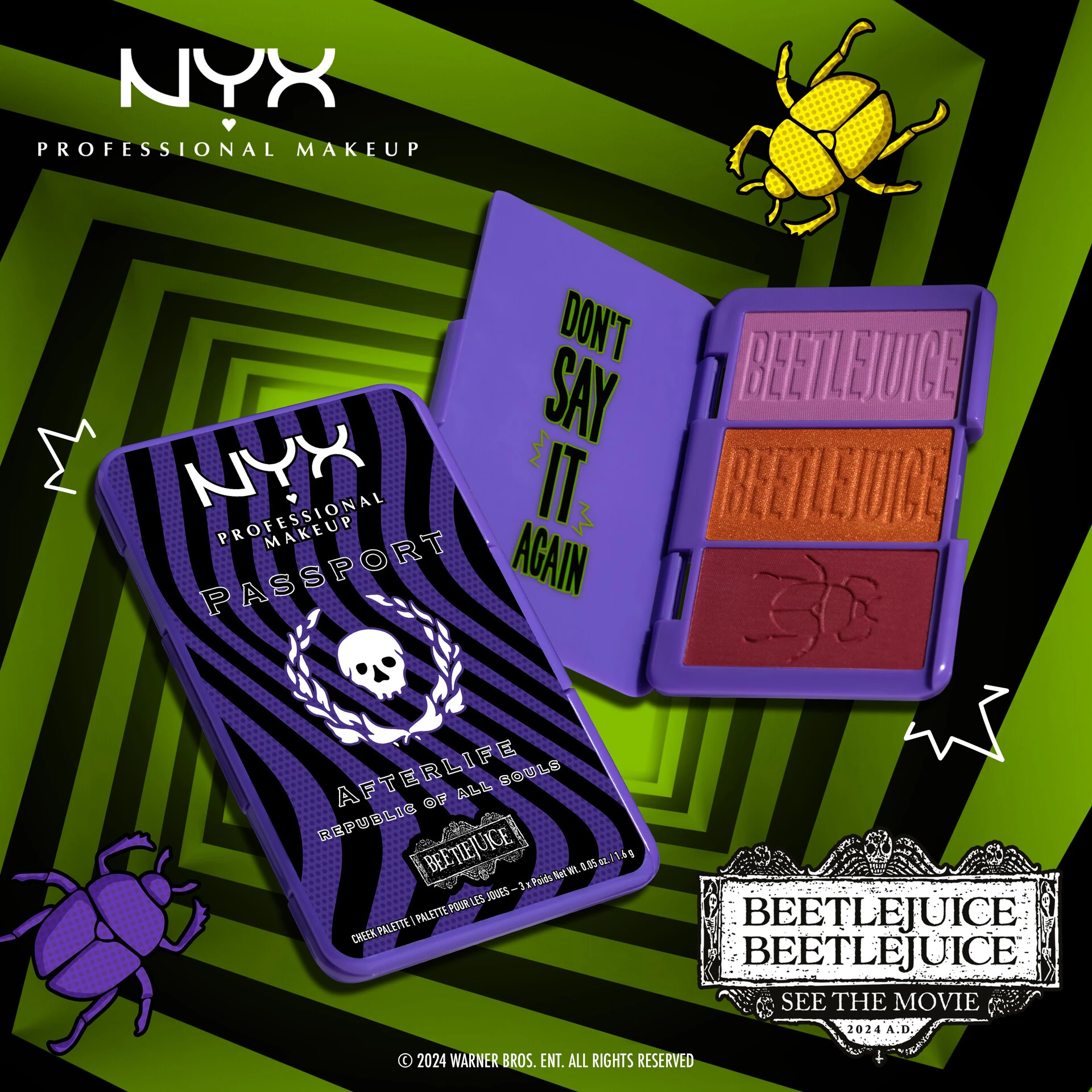 Paleta cieni do powiek Beetlejuice Afterlife Passport Cheek Palette – NYX Professional Makeup