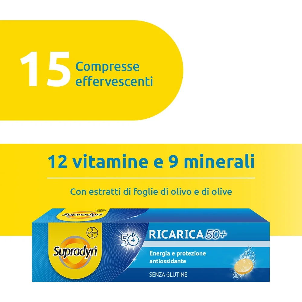 SUPRADYN Supradyn Recharge 50+ Suplemento alimentar 15 comprimidos Vitaminas e minerais