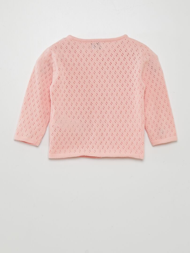 Cardigan in maglia pointelle - ROSA