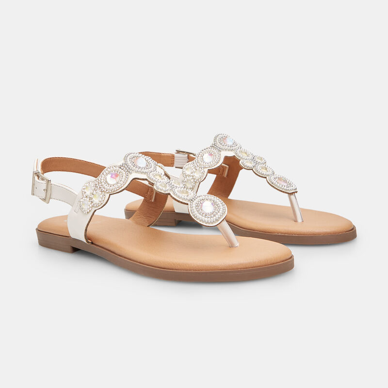 Damsandal med juvelapplikationer