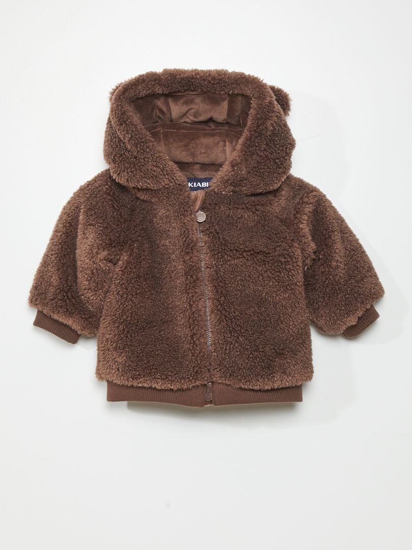 Casaco Sherpa com Capuz - MARROM