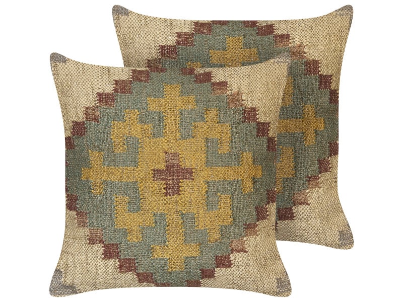 2 poduszki dekoracyjne orientalny wzór 45 x 45 cm