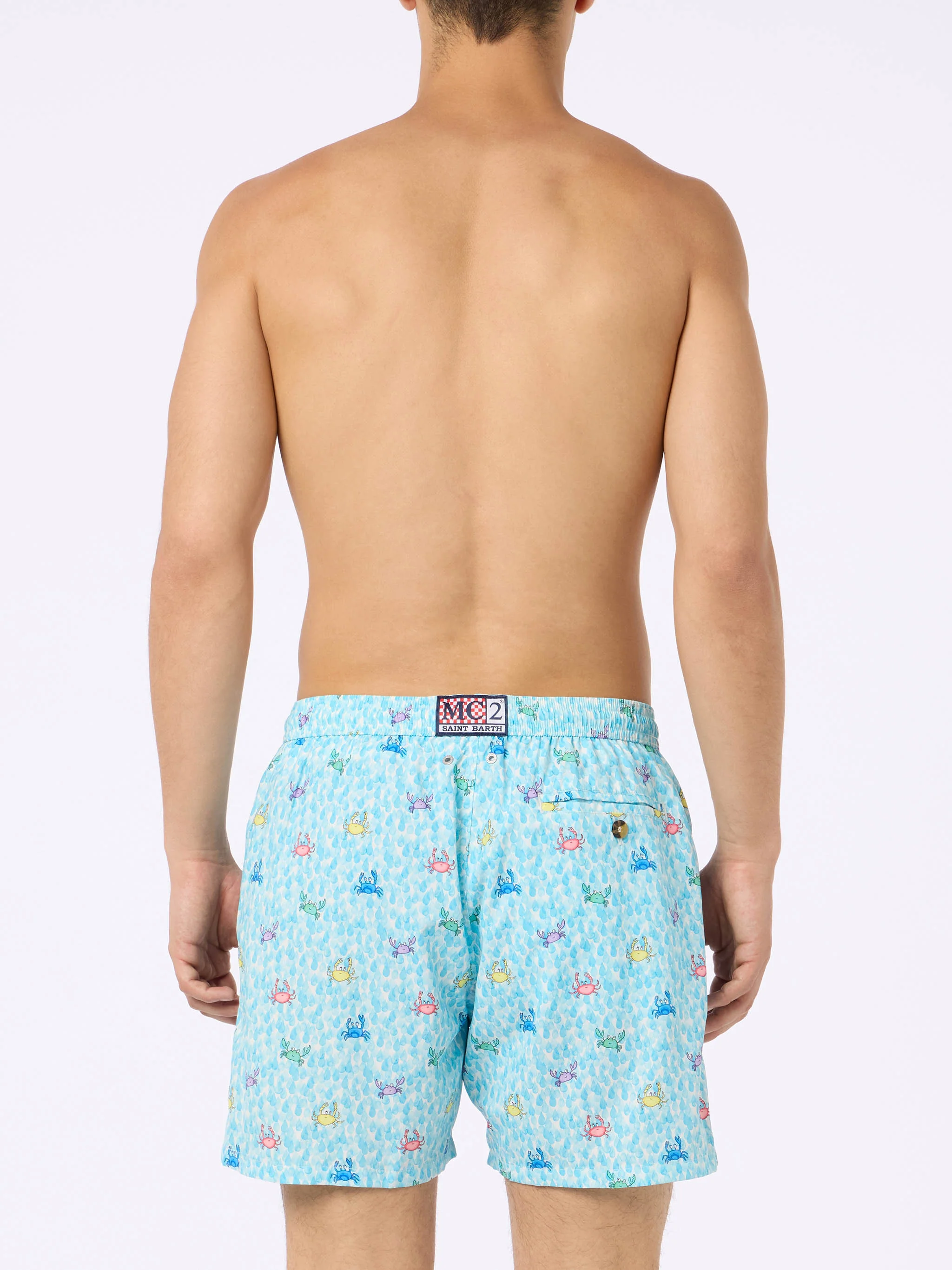 Comfort Light Swim Shorts | Multicolor Crabs Print | Relaxed Fit, Quick-Drying Fabric | MC2 Saint Barth