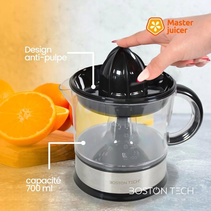 MasterJuicer: Electric Citrus Juicer | 700 ml, Bidirectional Rotation, 40W | 2 Cones, BPA Free