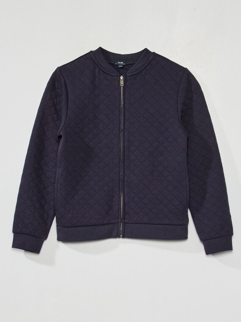 Trui met ritssluiting van jersey - blauw