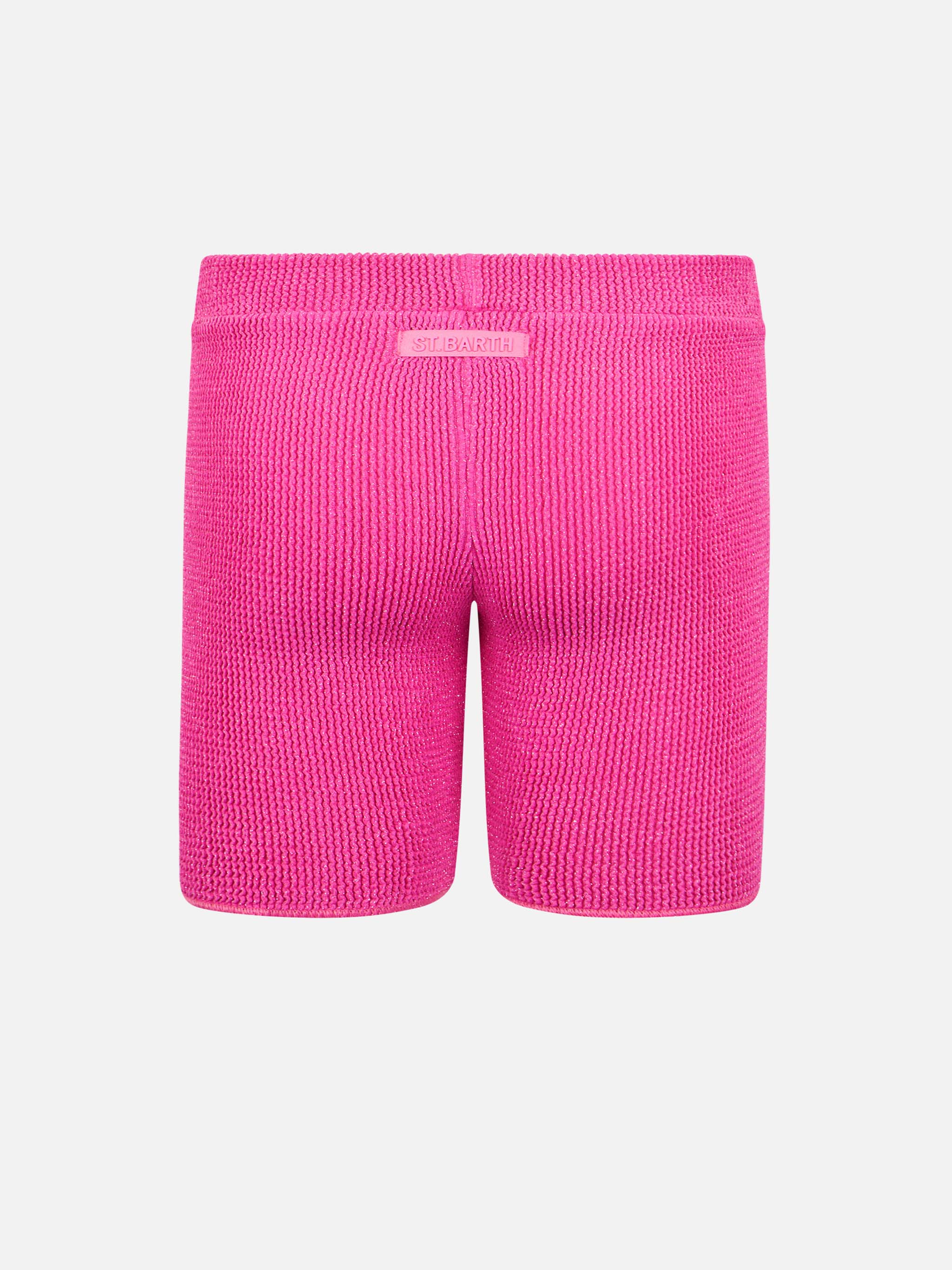 Pantaloncini crinkle rosa da bambina Kira W Jr