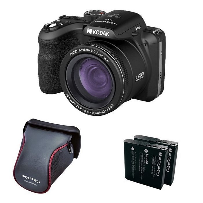 KODAK Pixpro Astro Zoom AZ426 Pack Appareil + Housse + 2 batteries - Appareil Photo Numérique Bridge 20 MP, Vidéo Full HD - Noir