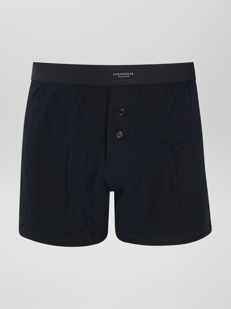Set van 3 effen boxershorts - ZWART