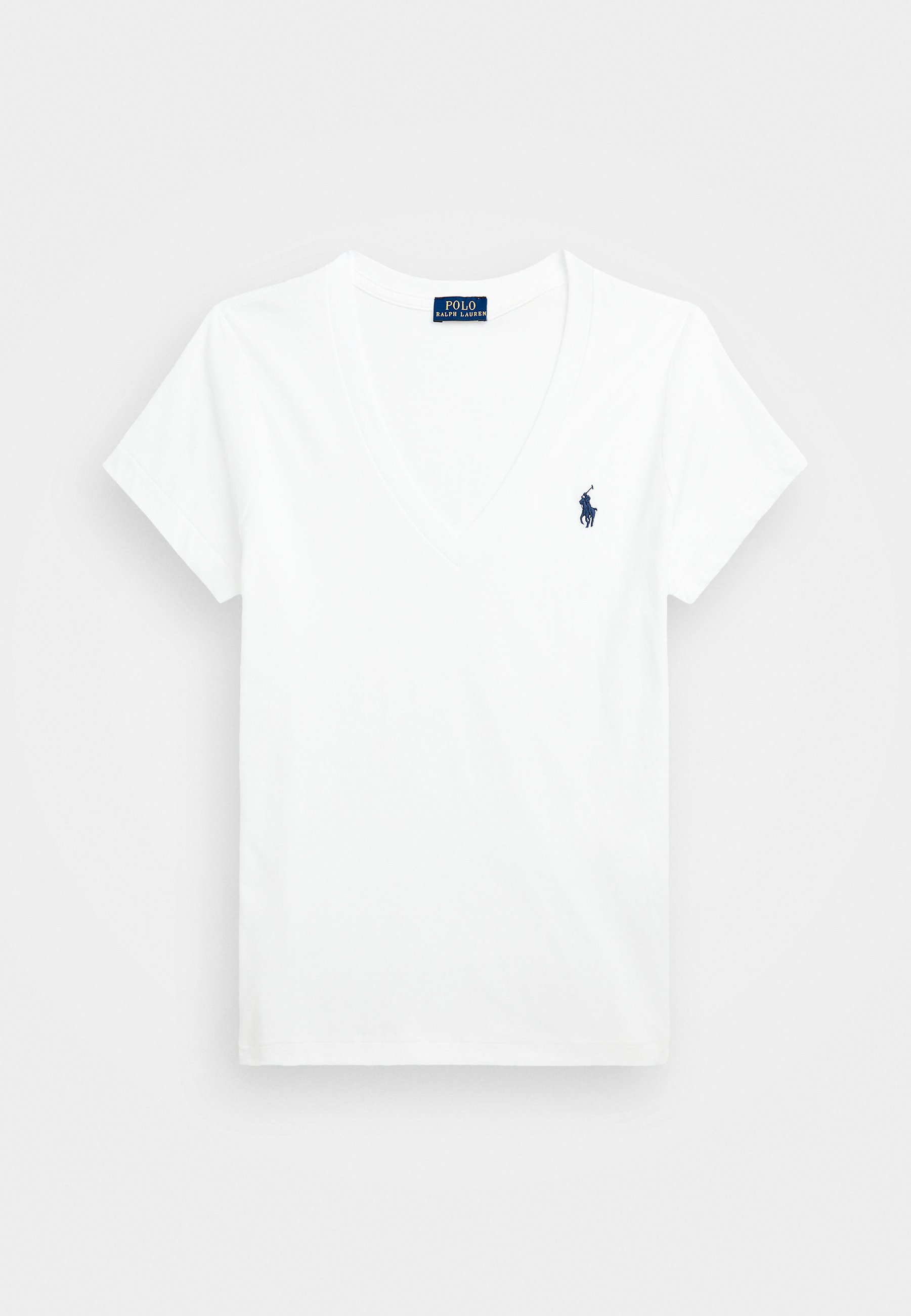 Polo Ralph Lauren katoenen jersey T-shirt met V-hals - Basic T-shirt - wit