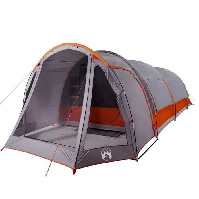 Tienda de campaña tipo túnel vidaXL para 8 personas, gris, impermeable, tienda de campaña, refugio de camping, refugio de jardín, tienda de campaña, refugio 94736