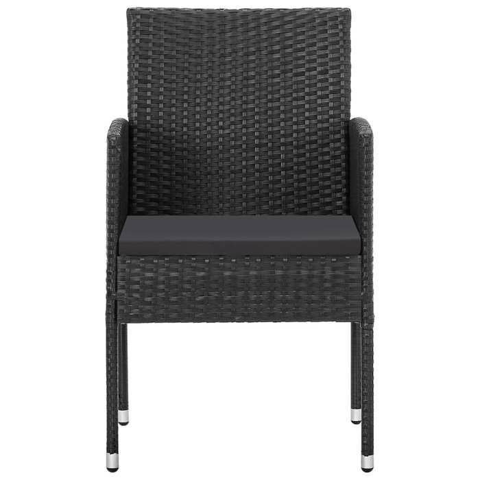 Conjunto de comedor de jardín - vidaXL - 5 piezas - Negro - Resina de mimbre - Mesa 80x80x74 cm - Silla 52x56x88 cm
