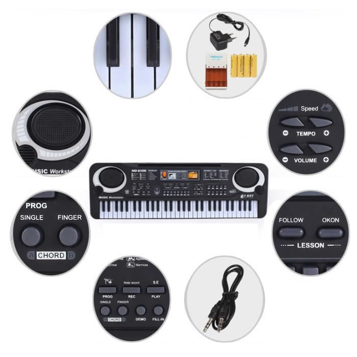 Tastiera elettronica a 61 tasti per bambini con altoparlante e microfono: un regalo perfetto per bambine e bambini per Natale e compleanni.
