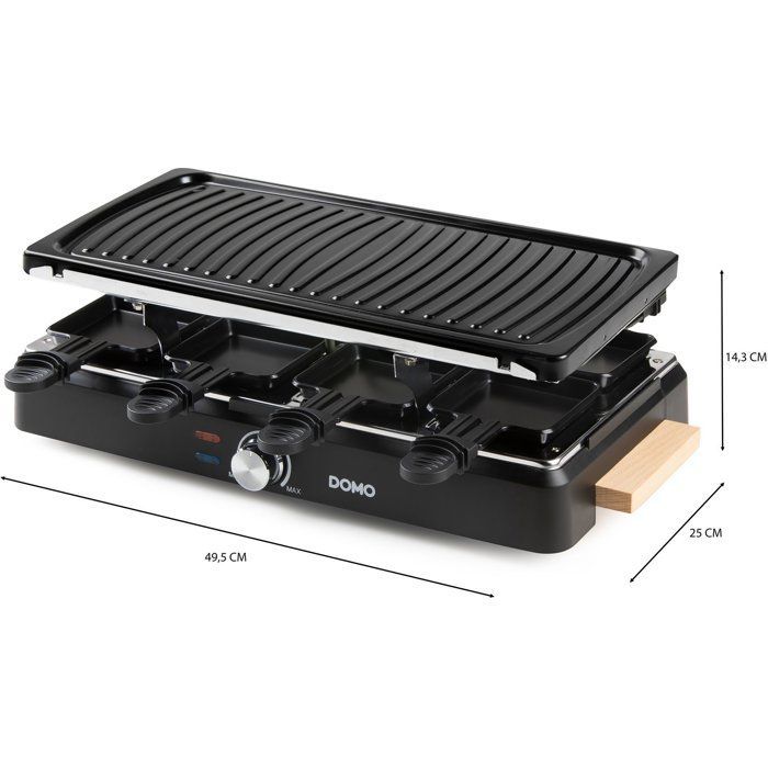 Appareil à raclette - DOMO - DO9294G - 8 personnes - Gril - 1400 W