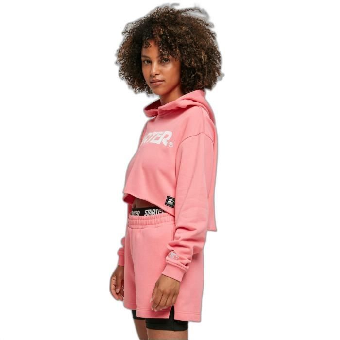 Felpa corta con cappuccio da donna Urban Classics Starter - Rosa - M