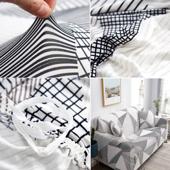 Funda para sofá de 1, 2, 3 o 4 plazas - Gris - Elástica - Funda extraíble - Lavable