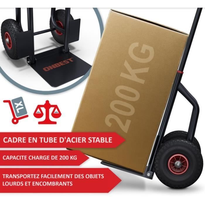 Klappbarer Handwagen/Transportwagen – Max. Traglast 200 kg – Höhenverstellbar