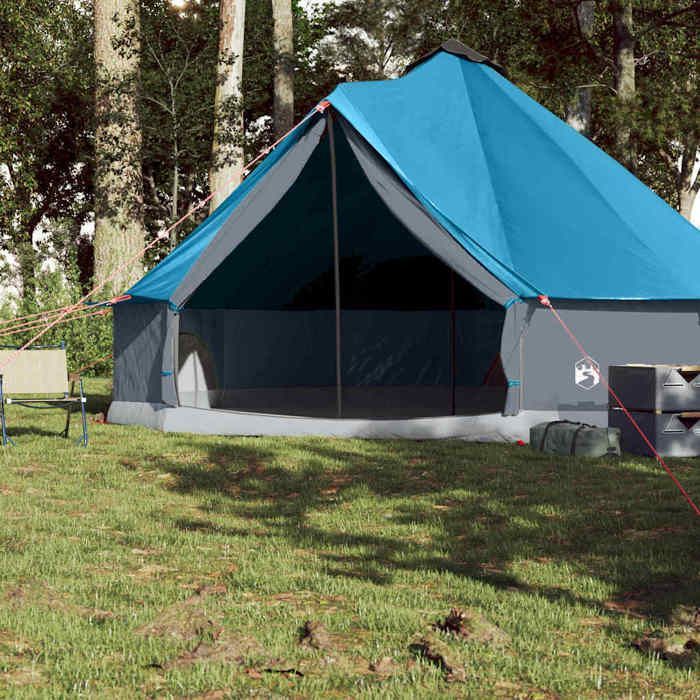 Tenda familiare vidaXL per 8 persone, blu, impermeabile, tipo tipi, tenda da giardino, riparo per esterni, tenda da campeggio, riparo 94589