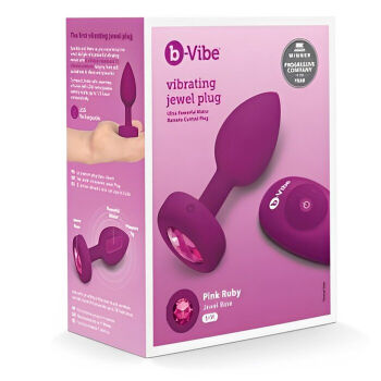 B-Vibe vibrējošs dāvaniņu aizbāznis S/M fuksijas krāsā