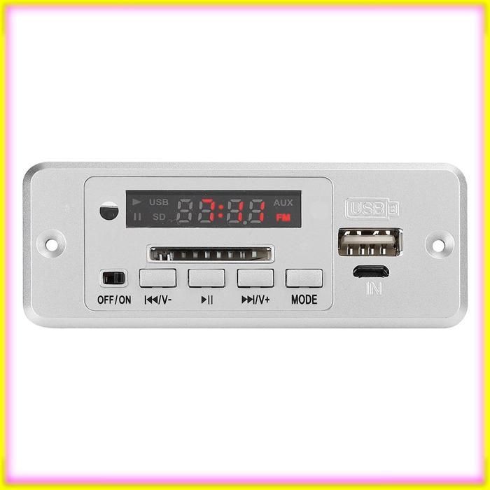 Placa decodificadora MP3 Keesso, módulo decodificador MP3 com amplificador de potência para reprodutor de música e projetor de vídeo, prata.