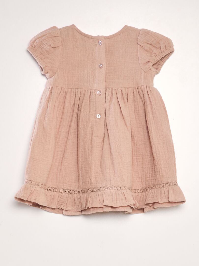 Conjunto de vestido e combinação - 2 peças - ROSA