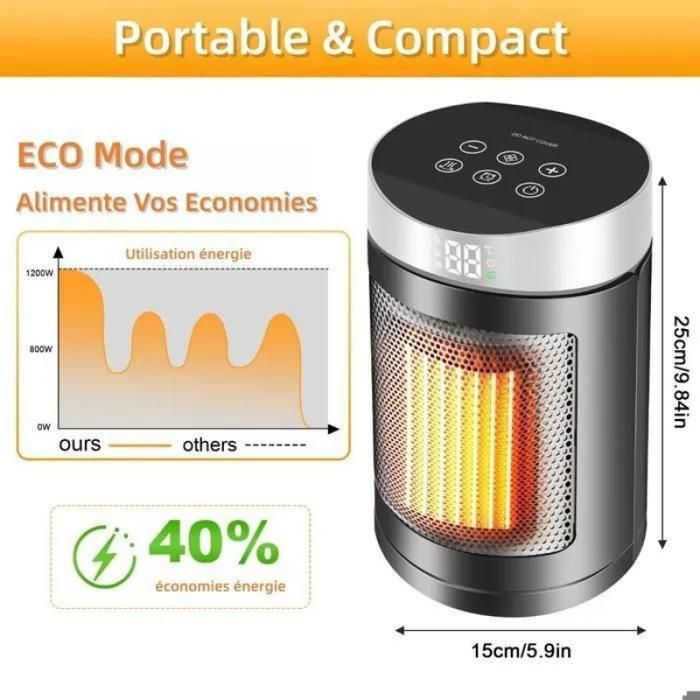 Auxiliary heater, 1500W Energy-Efficient Electric Fan Heater, Silent Radiator, Protect AUXILIARY ELECTRIC RADIATOR