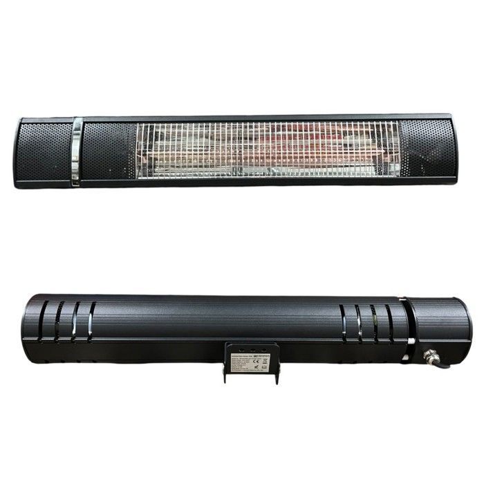 Calefactor eléctrico infrarrojo de 2000 W + mando a distancia - Protección IP65. Calefactor de pared para uso interior y exterior de Kemper.