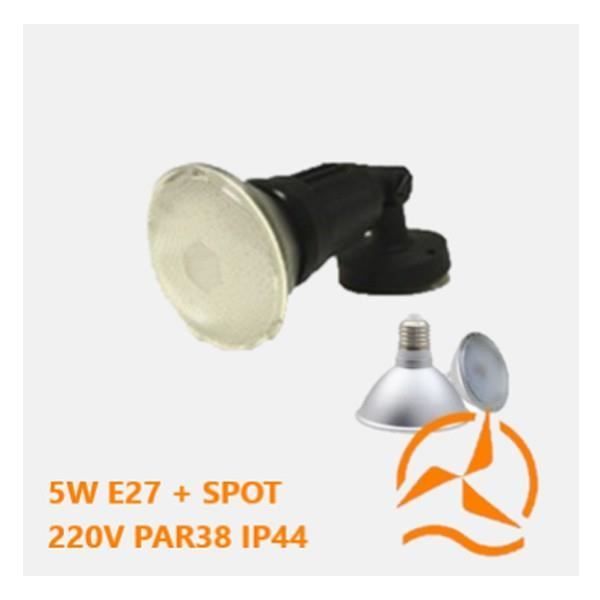 Foco exterior - HD4K - Resistente al agua - 70 LED - Base E27 - 5 vatios - 12000 mcd