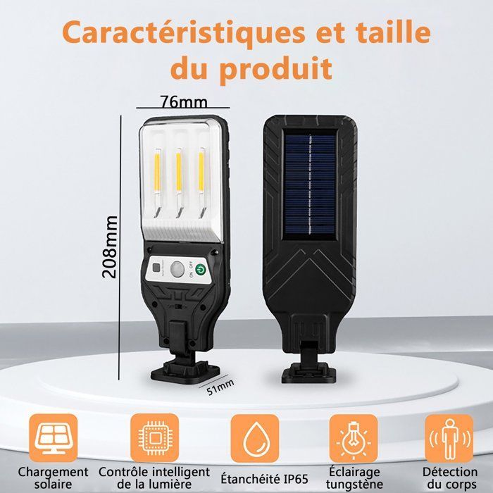 Set di 2 applique da esterno con sensore di movimento, 3 modalità, impermeabili IP65, per pareti esterne, illuminazione stradale, colore nero.