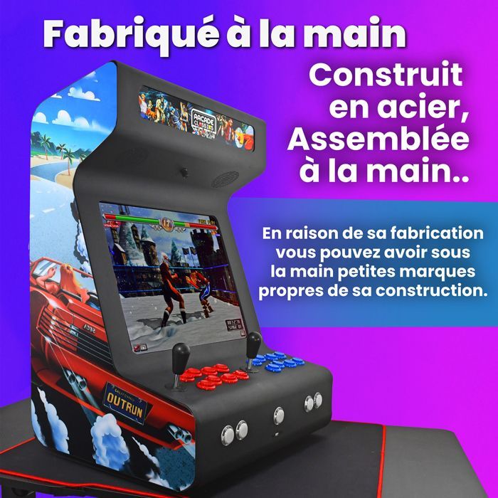 Borne d'Arcade Rétro - Noir - Console salon - Batocera Jeux Inclus