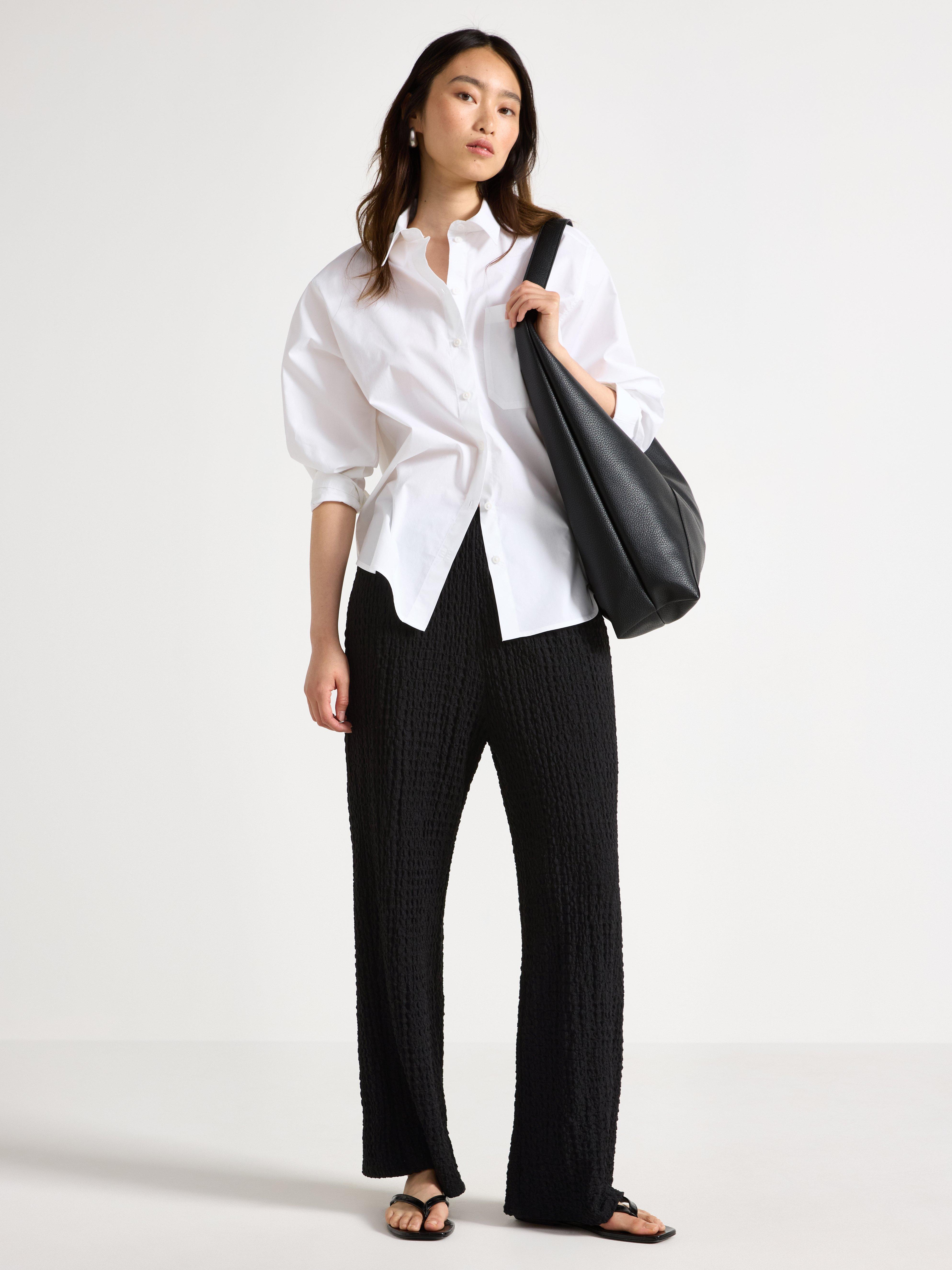 Pantalones de punto texturizado negros