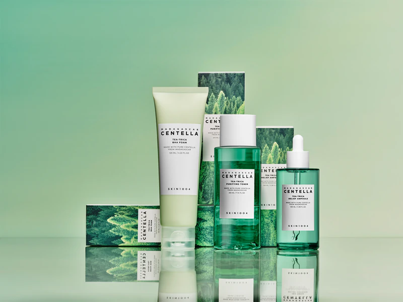 SKIN1004 Madagascar Centella Tea-Trica Relief Ampoule Sérum facial calmante para pele problemática