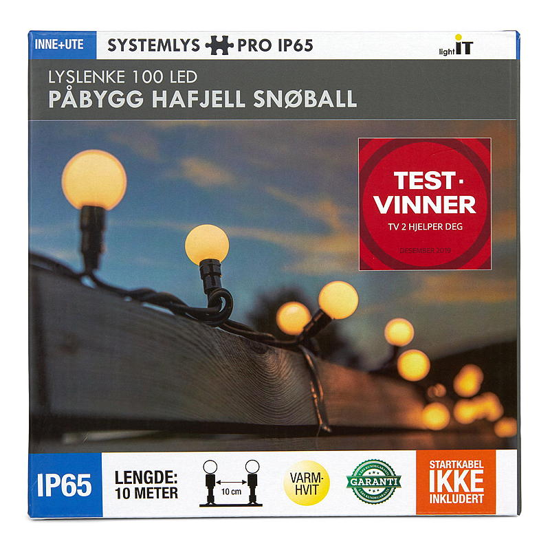 Catena luminosa a sospensione Light IT System Snowball, 100 LED, 100 LED.