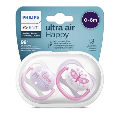 Philips Avent UltraAir Happy Baby -tutti 0–6 kuukautta 2 kpl 2 kpl