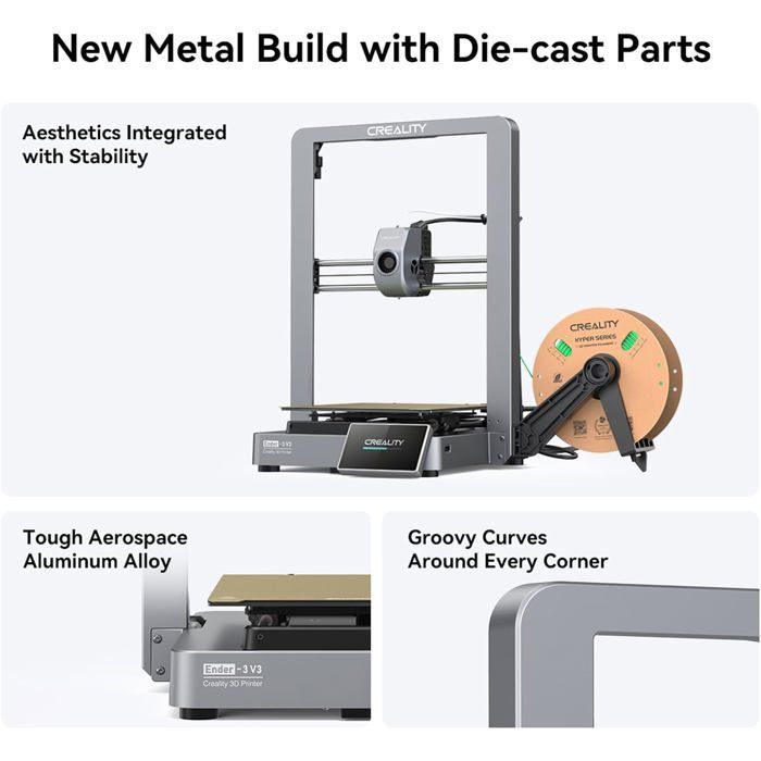 Impresora 3D con cabezal de impresión versátil para PLA, TPU, PETG, ABS, PLA-CF, PETG-CF y CR-Carbon. Conectividad USB y Wi-Fi.