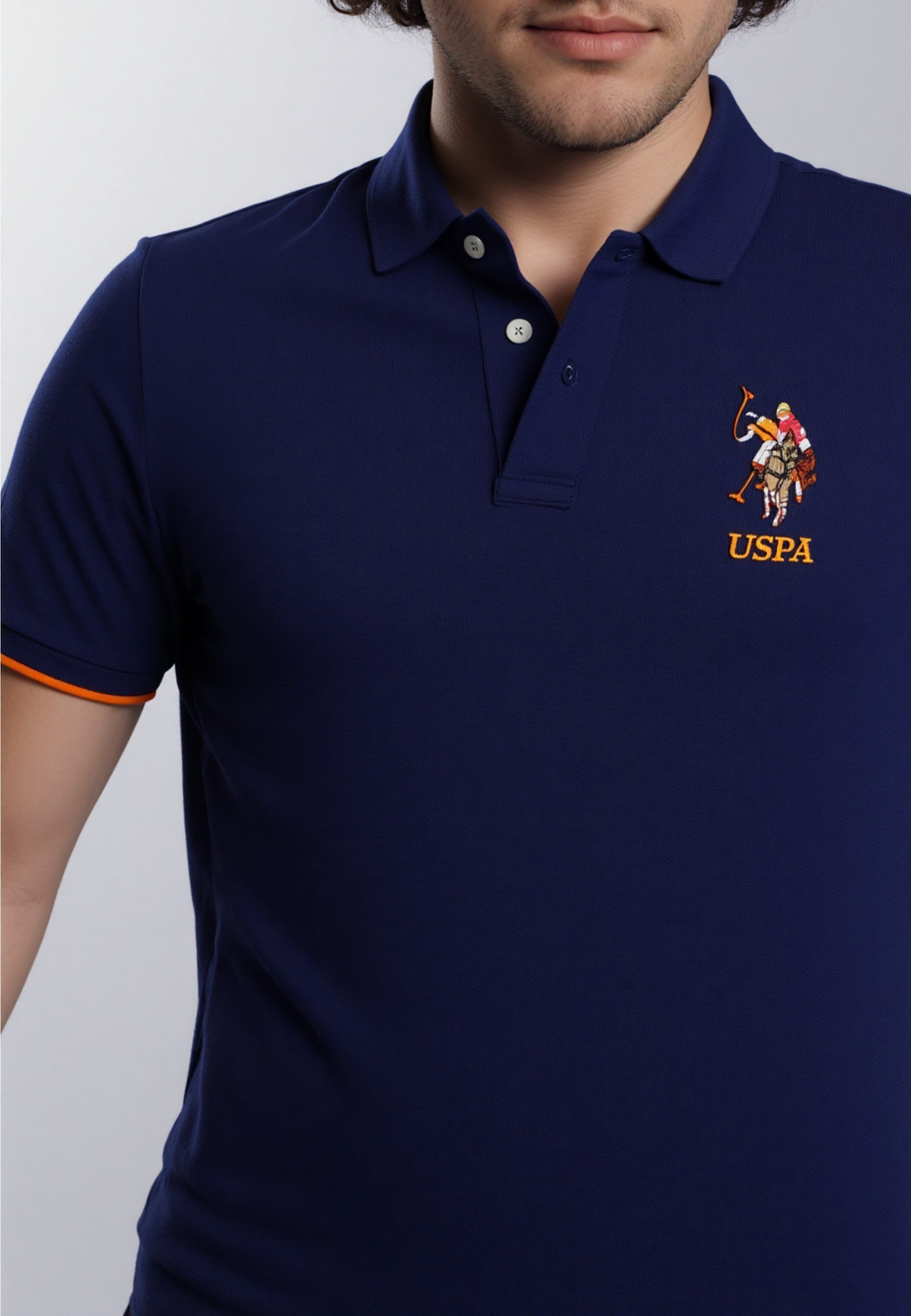 US Polo Assn. Polo shirt met korte mouwen in kleurrijke stijl - Donkerblauw