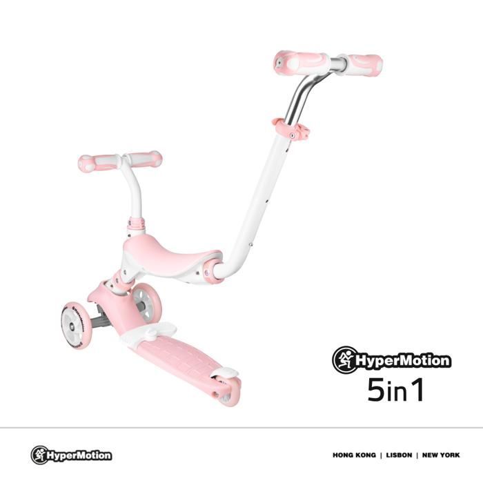 Monopattino/bicicletta senza pedali convertibile 5 in 1 HyperMotion per bambini fino a 50 kg - Maniglione, poggiapiedi, sedile e manubrio regolabili - Certificato CE, blu