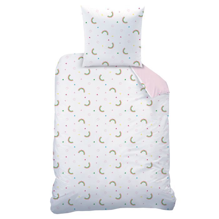 Juego de ropa de cama infantil 100% algodón - GABBY Y LA CASA MÁGICA DEL JARDÍN - Rosa - 140x200+63x63cm
